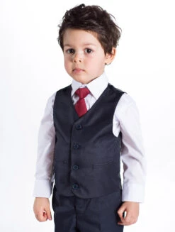 Baby Boys Navy Suit With Burgundy Tie -Stylish Children's Clothing Store 3 50 4 64789.1619021382