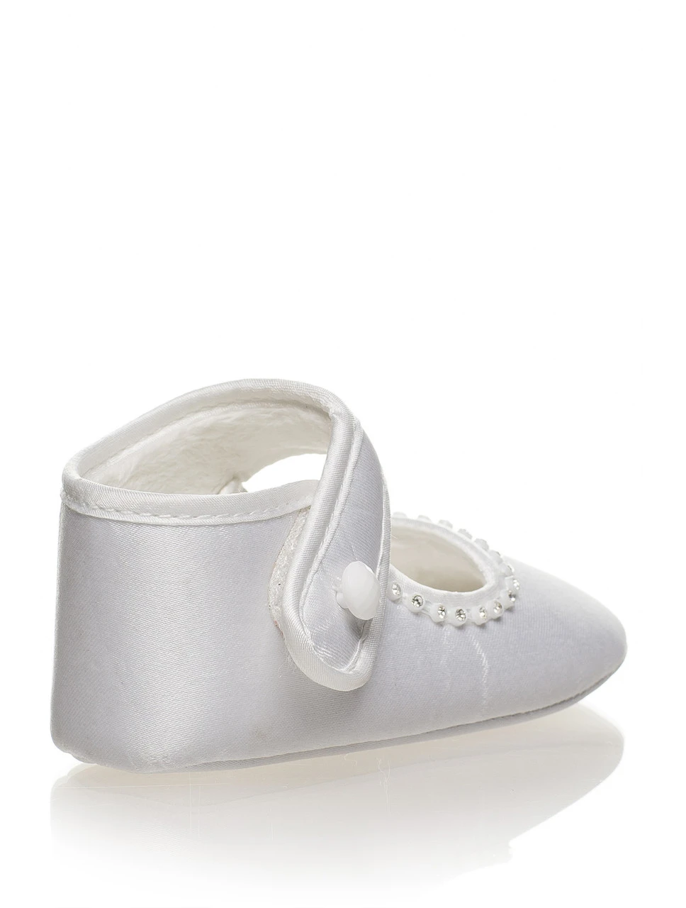 White Baby Girls Christening Shoes 6 White Baby Girls Christening Shoes - Image 4
