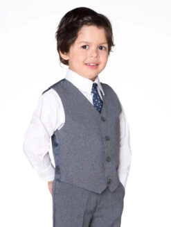 Boys Melange Grey Page Boy Outfit From Shiny Penny -Stylish Children's Clothing Store 3 85 68 50438.1619021413