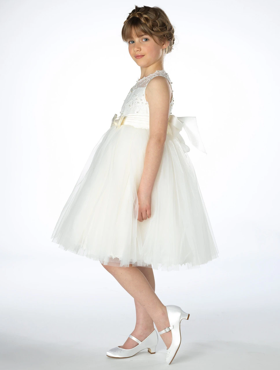 Girl's Ivory Flower Girl Dress 5 Girl's Ivory Flower Girl Dress - Image 3