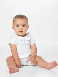 Roco White Christening Romper - Ronin