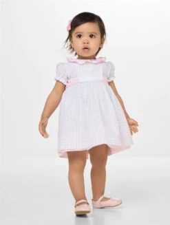 Patachou Girls White & Pink Dress - Elora