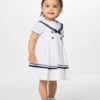 Sarah Louise Girls White & Navy Dress - Summer -Stylish Children's Clothing Store 48530b10 0751 4d5a bf63 b8e53b161054 28167.1655813442