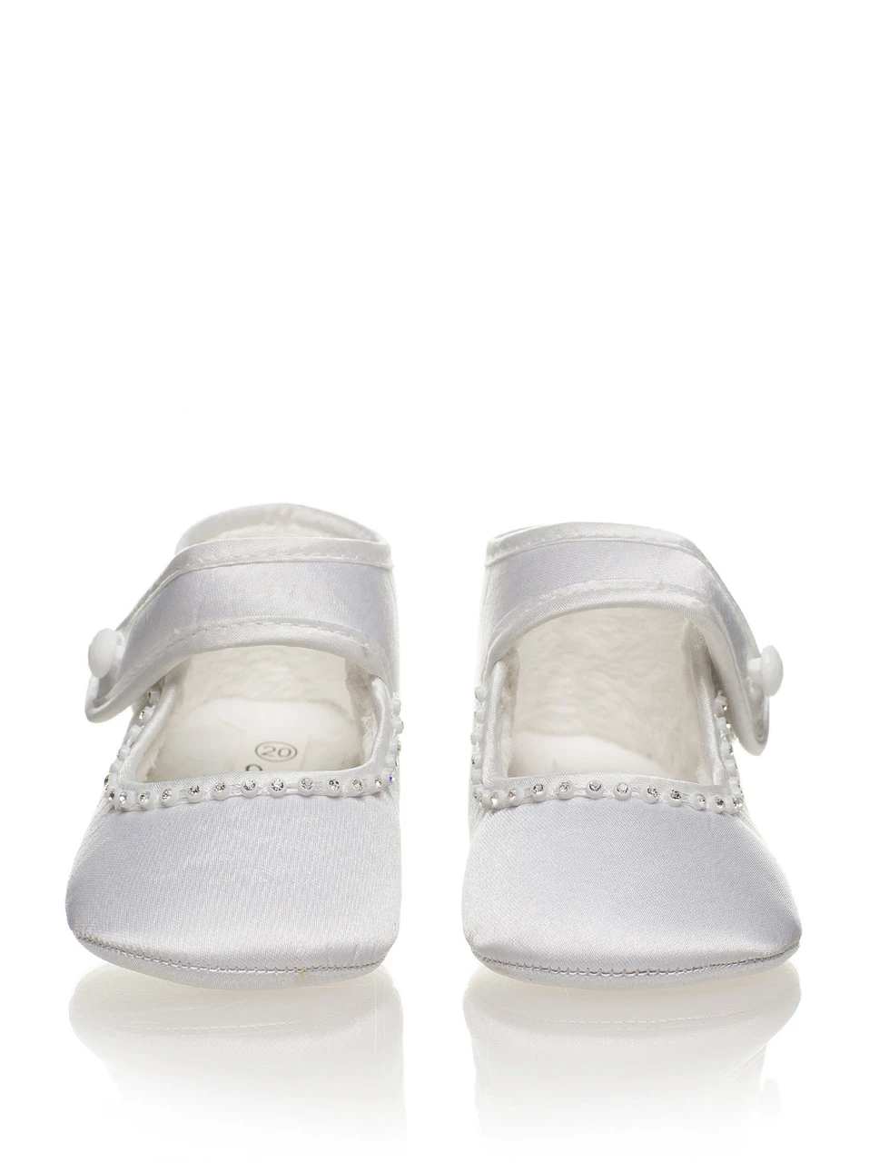 White Baby Girls Christening Shoes 5 White Baby Girls Christening Shoes - Image 3
