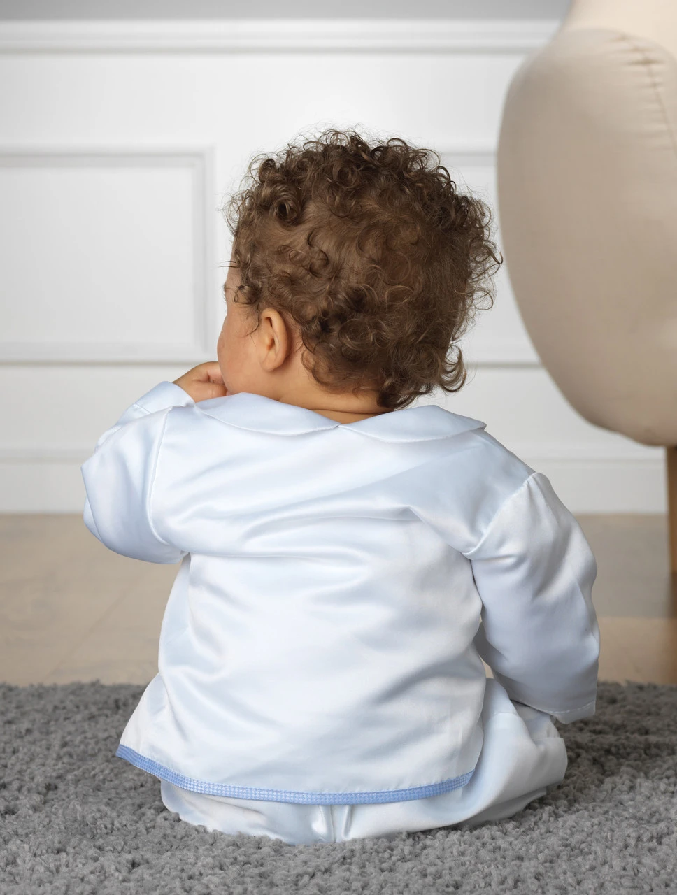 White And Blue Christening Outfit For Baby Boys 4 White And Blue Christening Outfit For Baby Boys - Image 2