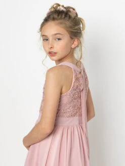 Girls Pink Flower Girl Dress -Stylish Children's Clothing Store 4 89 129 24898.1619021448