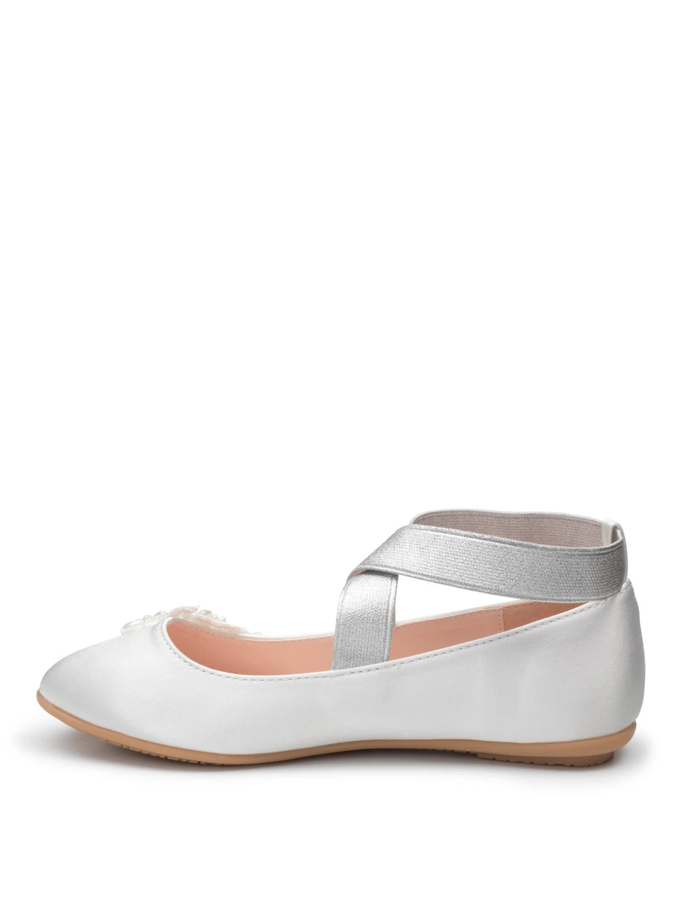 Girls Ivory And Silver Bridesmaid Shoes 6 Girls Ivory And Silver Bridesmaid Shoes - Image 4