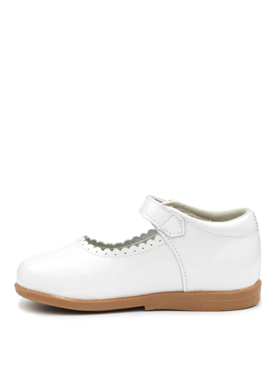 Baby Girls White Leather Flower Girl Shoes 6 Baby Girls White Leather Flower Girl Shoes - Image 4