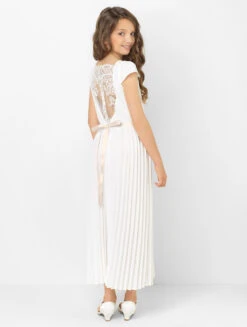 Girls Ivory Dress & Diamond Belt