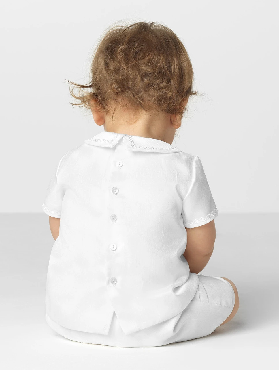 Sarah Louise Boys White Romper 6 Sarah Louise Boys White Romper - Image 4