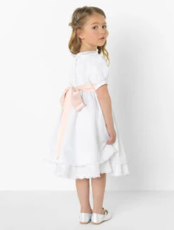 Little Girls White & Pink Royal Collection Dress -Stylish Children's Clothing Store 4 96 6 19406.1619021486
