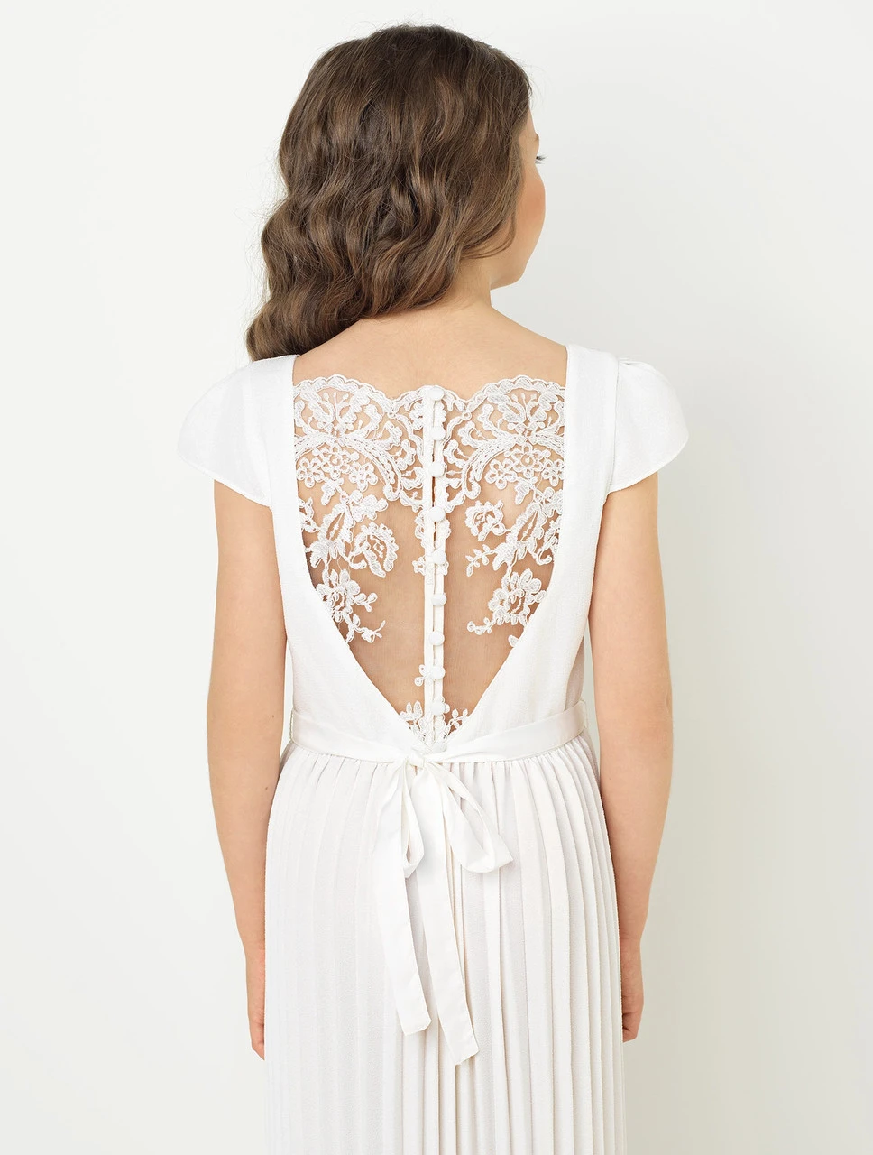 Girls Ivory Party Dress 5 Girls Ivory Party Dress - Image 3