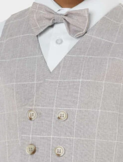 Boys Checked Light Grey Waistcoat Suit -Stylish Children's Clothing Store 5 57 3 32000.1619021495