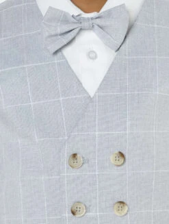 Boys Checked Light Blue Waistcoat Suit -Stylish Children's Clothing Store 5 57 4 12917.1619021496