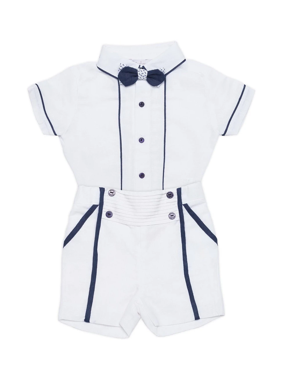 Patachou White & Navy Boys Christening Outfit - Frederic 4 Patachou White & Navy Boys Christening Outfit - Frederic - Image 2