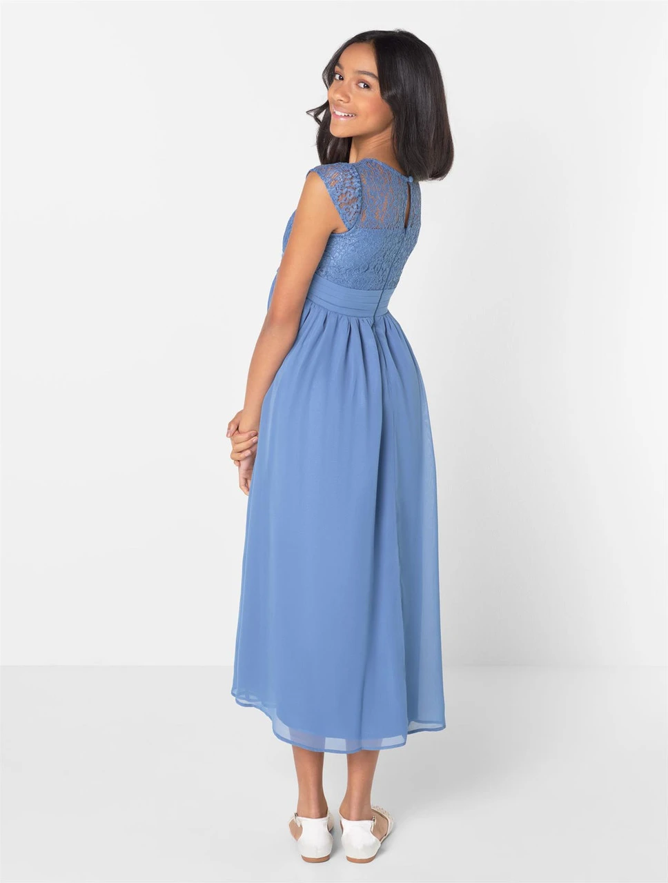 Girls Aegean Blue Dress - Victoria 4 Girls Aegean Blue Dress - Victoria - Image 2