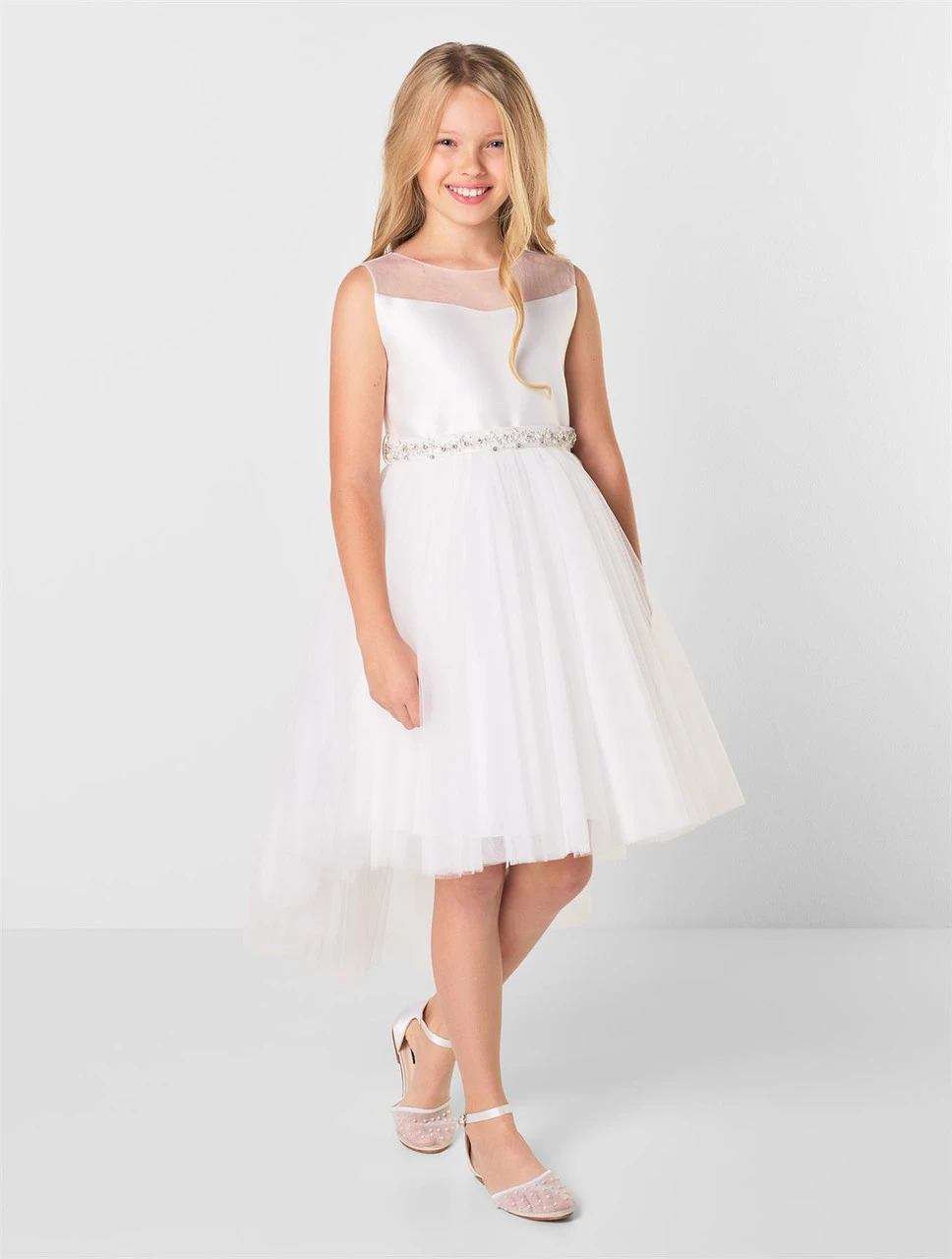 Ivory Flower Girls Dress - Evie 3 Ivory Flower Girls Dress - Evie