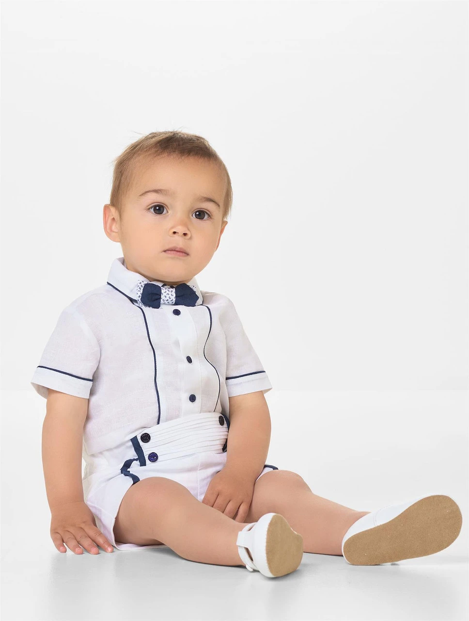 Patachou White & Navy Boys Christening Outfit - Frederic 3 Patachou White & Navy Boys Christening Outfit - Frederic