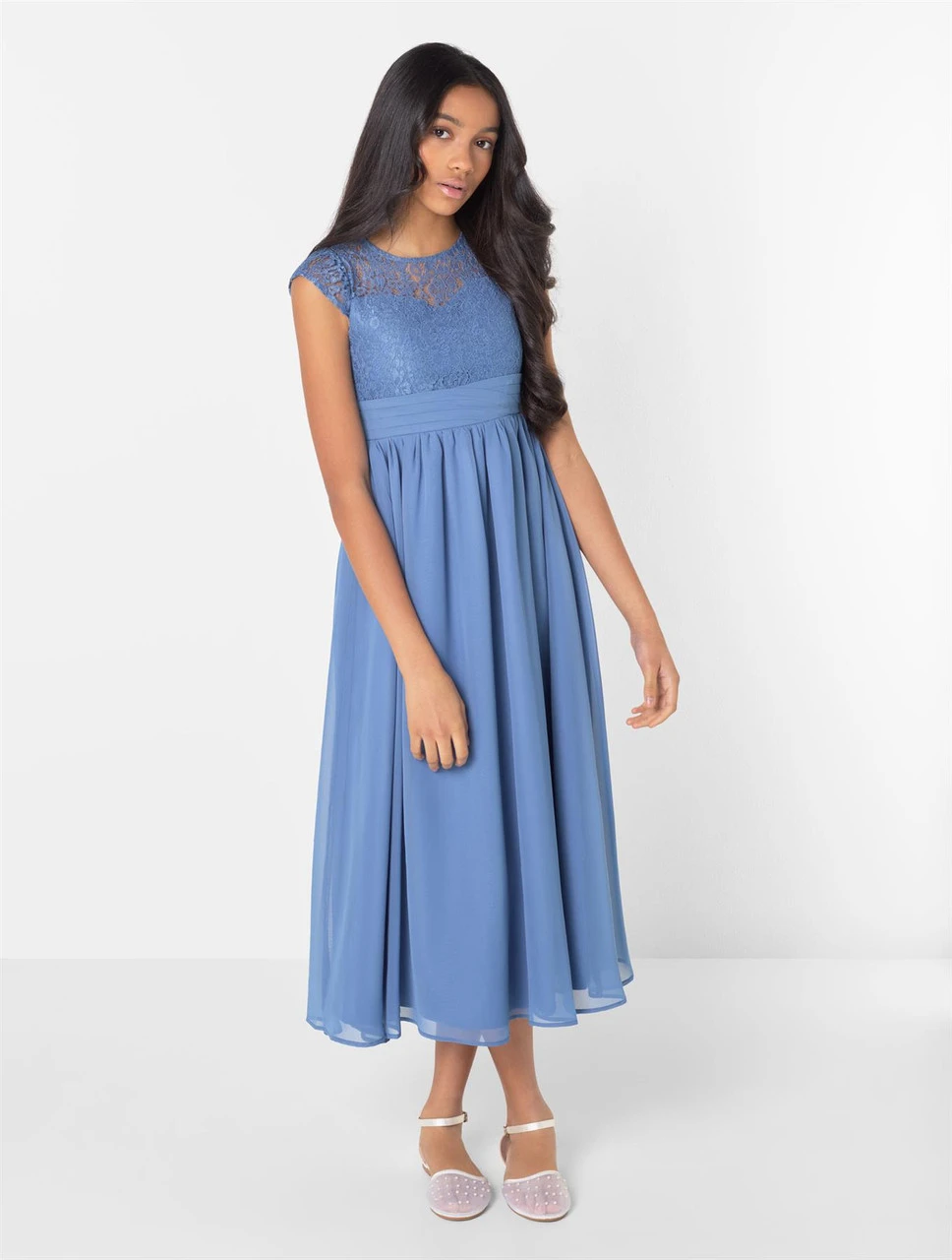 Girls Aegean Blue Dress - Victoria 3 Girls Aegean Blue Dress - Victoria