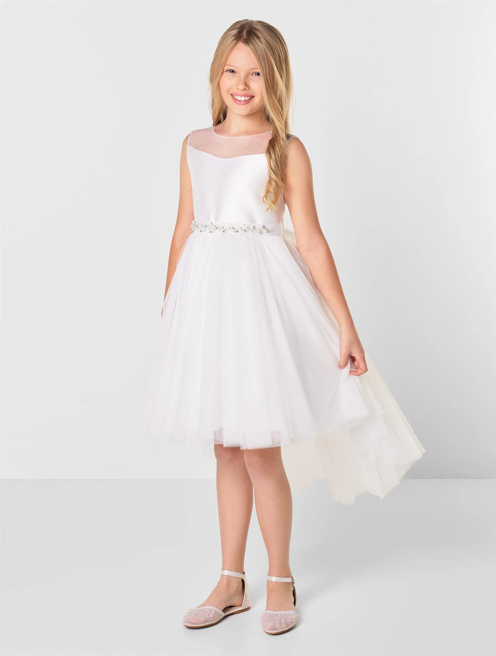 Ivory Flower Girls Dress - Evie 6 Ivory Flower Girls Dress - Evie - Image 4