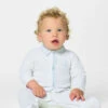 Patachou Baby Boys White & Blue Babygrow -Stylish Children's Clothing Store Unknown 92380.1631564130