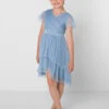 Sustainable Cornflower Blue Flower Girls Dress - Annabel -Stylish Children's Clothing Store annabel cb 01 18408.1657299669