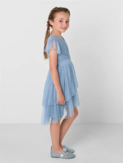 Sustainable Cornflower Blue Flower Girls Dress - Annabel -Stylish Children's Clothing Store annabel cb 02b 90333.1657299671