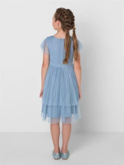 Sustainable Cornflower Blue Flower Girls Dress - Annabel -Stylish Children's Clothing Store annabel cb 04 77517.1657299674