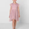 Sustainable Frosted Pink Flower Girls Dress - Annabel -Stylish Children's Clothing Store annabel fp 01 96914.1657299670