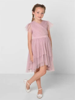 Sustainable Frosted Pink Flower Girls Dress - Annabel 9 Sustainable Frosted Pink Flower Girls Dress - Annabel -Stylish Children's Clothing Store annabel fp 02b 22806.1657299672