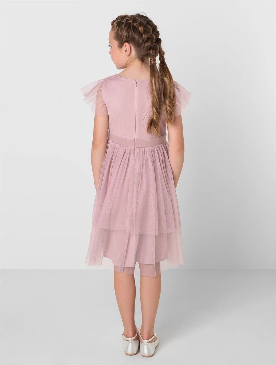 Sustainable Frosted Pink Flower Girls Dress - Annabel 7 Sustainable Frosted Pink Flower Girls Dress - Annabel - Image 5