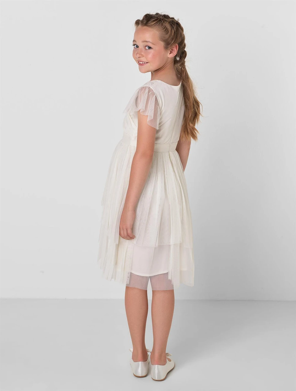 Sustainable Ivory Flower Girls Dress - Annabel 6 Sustainable Ivory Flower Girls Dress - Annabel - Image 4