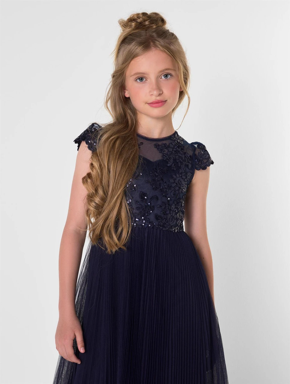 Girls Navy Prom Dress - Elizabeth 4 Girls Navy Prom Dress - Elizabeth - Image 2