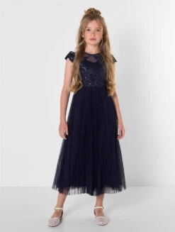 Girls Navy Prom Dress - Elizabeth