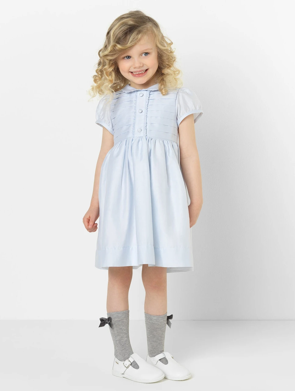 Patachou Girls Blue Flower Girl Dress 5 Patachou Girls Blue Flower Girl Dress - Image 3