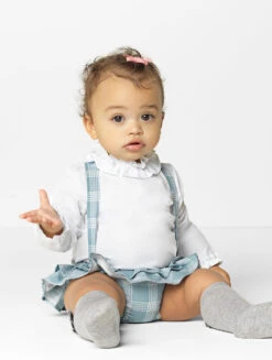 Ancar Baby Girls White & Green Outfit