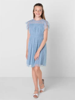 Girls Blue Sustainable Bridesmaid Dress - Chelsea
