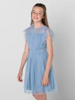 Girls Blue Sustainable Bridesmaid Dress - Chelsea -Stylish Children's Clothing Store chelsea cb 03 50329.1657300146