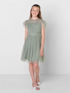 Girls Green Sustainable Bridesmaid Dress - Chelsea