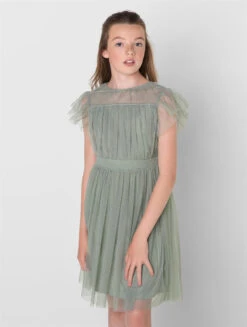 Girls Green Sustainable Bridesmaid Dress - Chelsea -Stylish Children's Clothing Store chelsea fg 03 86702.1657300149