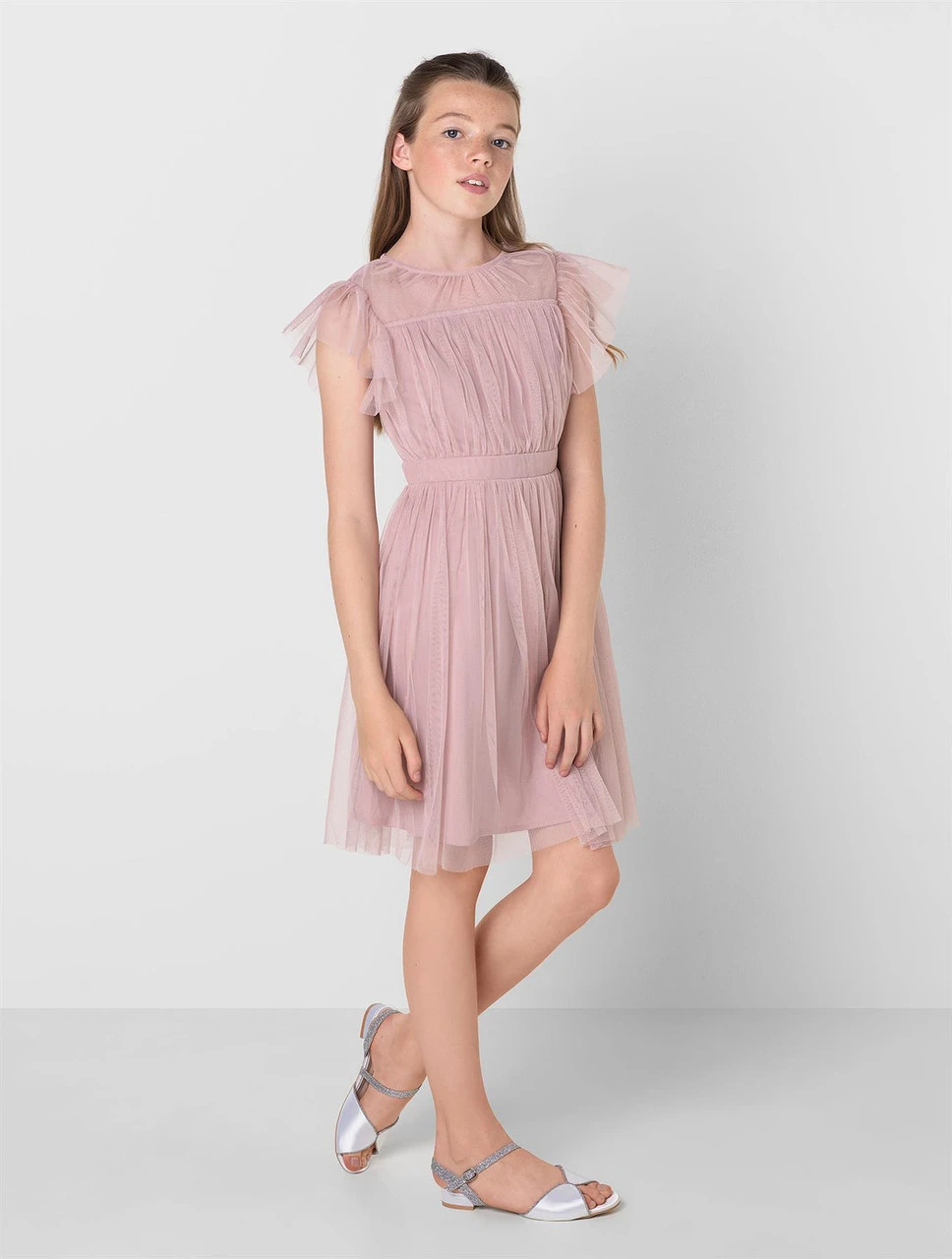 Girls Pink Sustainable Bridesmaid Dress - Chelsea 4 Girls Pink Sustainable Bridesmaid Dress - Chelsea - Image 2