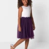 Chi Chi London Girls White & Purple Berry Dress