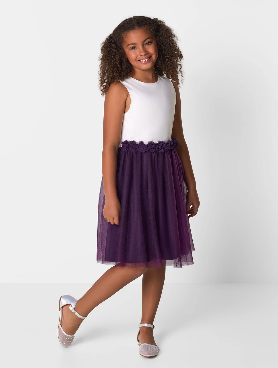 Chi Chi London Girls White & Purple Berry Dress 3 Chi Chi London Girls White & Purple Berry Dress