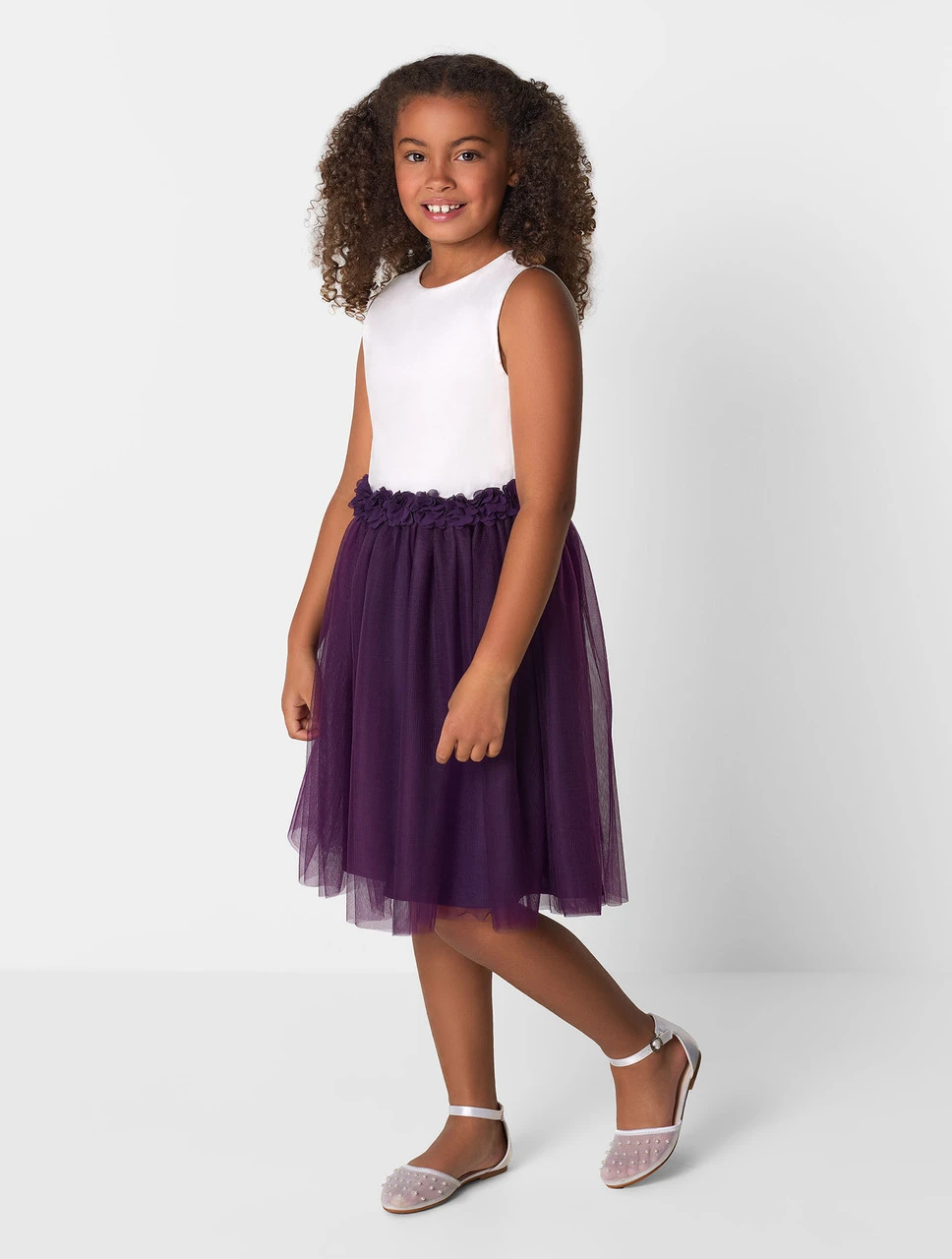 Chi Chi London Girls White & Purple Berry Dress 5 Chi Chi London Girls White & Purple Berry Dress - Image 3