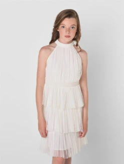 Girls Sustainable Ivory Party Dress - Clarice -Stylish Children's Clothing Store clarice iv 03 92771.1657300149