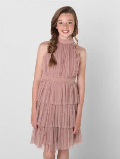 Girls Sustainable Blush Party Dress - Clarice -Stylish Children's Clothing Store clarice pb 03 12021.1657300150