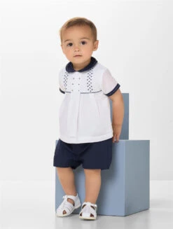 Sarah Louise White & Navy Boys Christening Outfit - Jordan