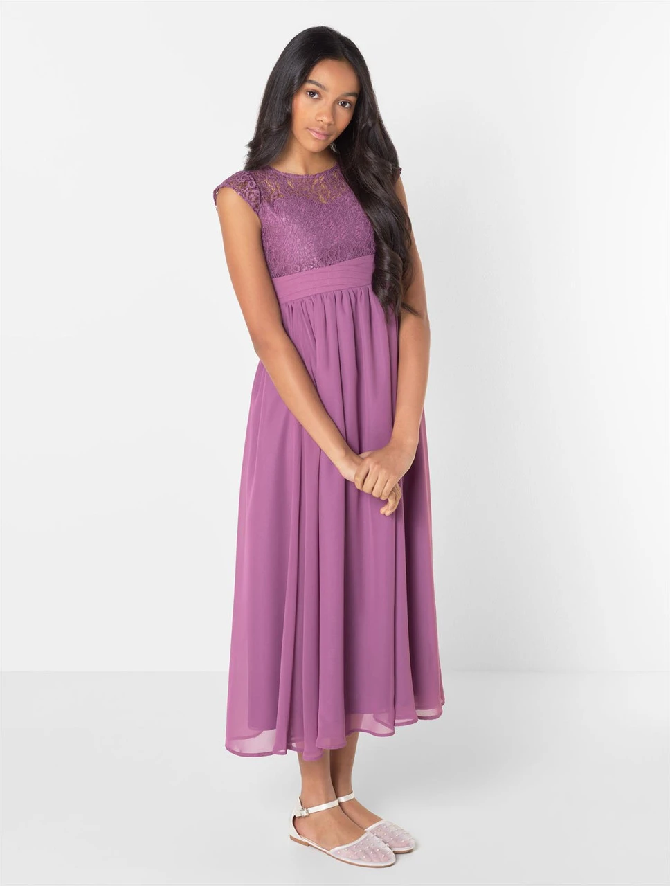 Girls Dusty Lavender Dress - Victoria 7 Girls Dusty Lavender Dress - Victoria - Image 5