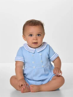Beau Kid Blue And White Romper - Achilles