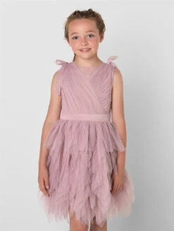 Sustainable Frosted Pink Flower Girls Dress - Emily -Stylish Children's Clothing Store emily fp 03 02444.1657299865